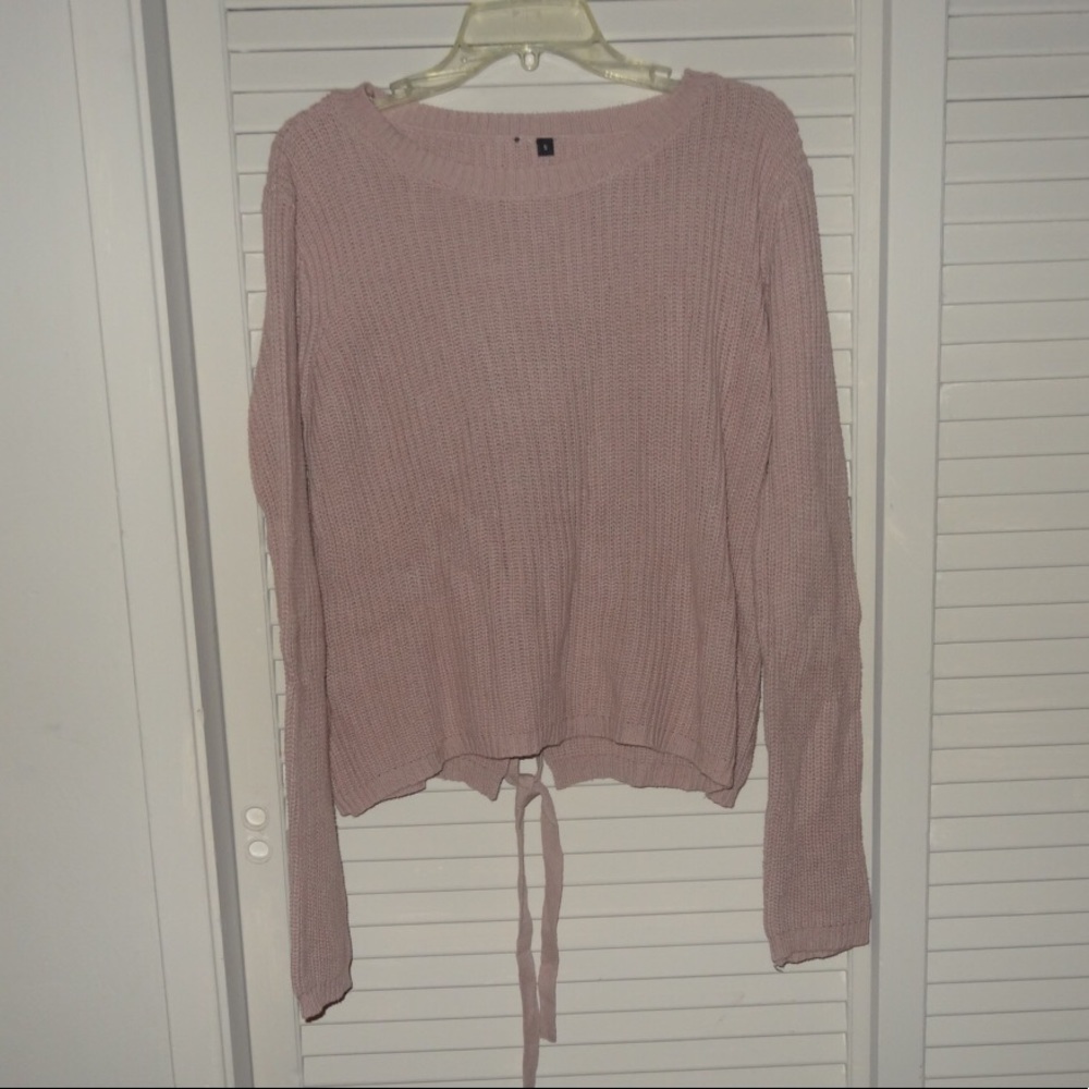 Pink open back sweater